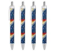 New Zea-lands Proposed Flag Smooth Retractable Ballpoint Pens Personalized Rolling Ball Pen Black Ink Office Supplies for Men Women 4 PCS