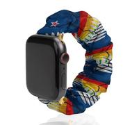 New Zea-lands Proposed Flag Soft Elastic Scrunchie Watch Strap Compatible with IWatch Series 6 5 4 3 2 1 Printed Wristbands Bands