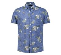 New Zealand Auckland NZA Men's Linen Shirt Nasir Blue Floral 25CN572S 1680 Light