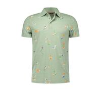 New Zealand Auckland Nza Mens Polo Shirt Russell Green Floral 25BN115 1742 Class