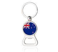 New Zealand Flag Beer Bottle Opener Metal Glass Crystal Keychain Travel Souvenir Gift Keyring Accessories