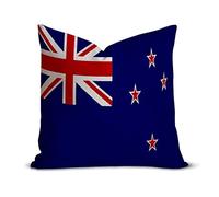 New Zealand Flag Farmhouse Decorative Throw Pillow Case 18 x 18 Inch, Vintage Retro Rustic Flag Cushion Cover Case, Patriotic Square Pillow Case Cotton Linen Cushion Case for Mom Dad Friends Gift