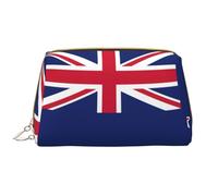 New Zealand Flag Leather Hand-Held Zipper Makeup Bag Cute Make Up Case Large Wide-Open Pouch Pen Case