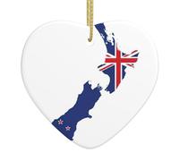 New Zealand Flag Map Print Small Christmas Decor Ornaments First Ceramic Christmas Tree Decoration Gifts