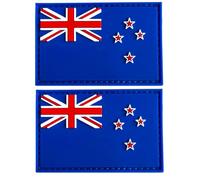 New Zealand Flag Patch New Zealand PVC Rubber Hook & Loop Fastener Patch for Hats, Tactical Bags, Jackets, Clothes Patch Team Military Patch（ 2 Pack）