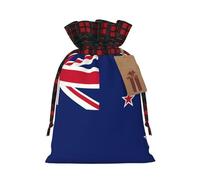 New Zealand Flag Print Christmas Drawstring Bags Reusable Santa Sack,for Candy,Wedding,Gifts And Storage