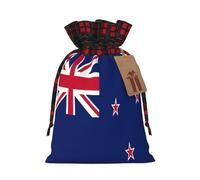 New Zealand Flag Print Christmas Drawstring Gift Bags,Gifts Wrapping Bag for Xmas Birthday Holiday Party