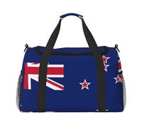 New Zealand Flag Print Duffle Bag for Travel,Shoulder Weekender Overnight Handbag, Sports Tote Gym Bag for Men Women