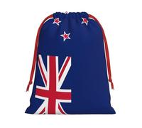 New Zealand Flag Print Holiday Drawstring Bag, Treat Pouch Wrap,Reusable Event Favor,Daily Storage Bag L