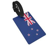 New Zealand Flag Print Luggage Tags,2.1x3.3 Inches PVC Luggage Identifiers with Belt, Name Tags Travel Accessories