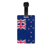 New Zealand Flag Print Luggage Tags with Full Back Privacy Cover â€“ Durable PVC ID Labels for Suitcases & Backpacks