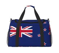 New Zealand Flag print Overnight Bags for Women and Men Shoulder Bag Carry On Bag for Traveling Travel Essentials, Black, One Size