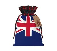 New Zealand Flag Print Pouch Goody Christmas Drawstring Gift Bags Xmas Treats Bag Holiday Candy Wrapping Bags
