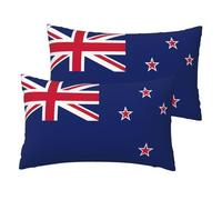 New Zealand Flag Printing Imitation Linen Pillow Cases Set Of 2 Luxury Pillow Cases 12x20 Inches For Sofa,Bed,Office