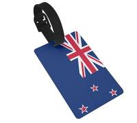 New Zealand Flag PVC Luggage Tag for Suitcases, Durable Travel ID Label with Name Card Removable Strap for Bags, 1 Pack