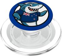 New Zealand Flag Shark Funny New Zealander PopSockets PopGrip for MagSafe