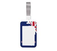 New Zealand Flag Sliding Id Badge Holder Hard Plastic Work Card Case Name Tag Protector for Nurses Office
