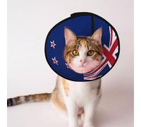 New Zealand Flag Soft Dog Cone Collar, Depets Adjustable Recovery Pet Cone E-Collar for Cats Kittens Rabbits, Comfy Elizabethan Collar