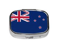 New Zealand Flag Square Pill Box Travel Organizer - Compact Weekly Medicine Container with for Daily Pills Organization