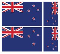New Zealand Flag Vinyl Stickers, Multi-Colour, Waterproof Car Van iPad Laptop Decals, 100mm x 60mm and 60mm x 36mm, 4 Pack