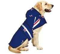 New Zealand Flag Waterproof Dog Raincoat And Rain Jacket For Small Medium Large Dogs With Reflective Stripes And Adjustable Belly Strap