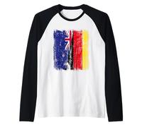 New Zealand Germany Half Flag New Zealand German Heritage Raglan Baseball Tee