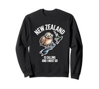 New Zealand Is Calling And I Must Go Kiwi Map Sweatshirt