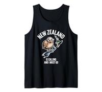 New Zealand is Calling and I Must Go Kiwi Map Tank Top