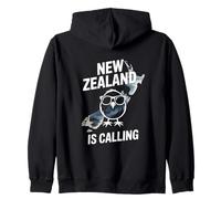 New Zealand Is Calling Kiwi Sunglasses Aotearoa Map Zip Hoodie