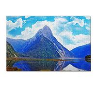 New Zealand Jigsaw Puzzle 1000 Piece New Zealand Milford Sound Te Anau Puzzle Game Artwork Travel Souvenir 26x38cm