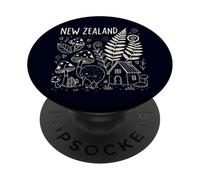New Zealand Kiwi Bird Maori Haka Doodle | NZ Rugby Inspired PopSockets Adhesive PopGrip