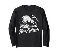 New Zealand Kiwi Bird Retro Nature NZ Cute Wildlife Long Sleeve T-Shirt