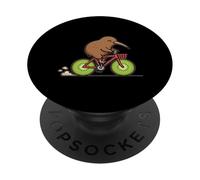 New Zealand Kiwi Bird Riding Bicycle Kiwi Fruit PopSockets Adhesive PopGrip