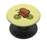 New Zealand Kiwi Bird Riding Kiwi Fruit Bicycle Kiwi PopSockets Adhesive PopGrip