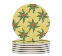 New Zealand Kiwi Bird Round Ceramic Coasters Non-Slip Cork Base Drinks Holder Craft 6PCS
