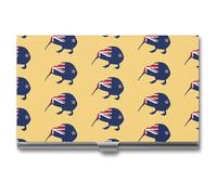 New Zealand Kiwi Birds Business Card Wallet Credit Card Holder Metal Square Small Pocket Purse