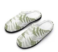New Zealand Maori Fern Breathable Slippers Women Slip On Winter Warm House Slippers Shoes Bedroom 7-8（39-40