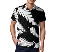 New Zealand Maori Fern Men's Golf Polo-Shirt Summer Short Sleeve T-Shirt Casual Quick Dry Tees 4XL