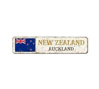 New Zealand Metal Sign Auckland Wall Decorations Art Poster Room Coffee Bar Men Highway Freeway Road Aluminum Metal Sign Gift for Room 6x24 Inch