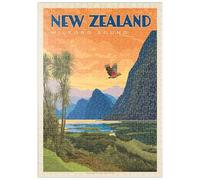 New Zealand: Milford Sound, Vintage Poster - Premium 500 pieces Puzzle - MyPuzzle special collection from Anderson Design Group