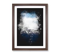 New Zealand Mountain Tops Paint Splash Modern Framed Print | A2 Walnut Framed Wall Art | Ready to Hang | Modern Landscape Picture | Living Room Bedroom Lounge Office