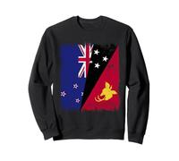 New Zealand Papua New Guinea Half Flag New Zealand PNG Sweatshirt