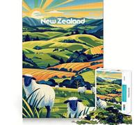 New Zealand Pastures Hard Jigsaw Puzzle for Adults 1000 Pieces Logic Train Toy Peaceful Time Smooth Cut Premium Gift (50x75cm)