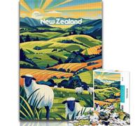 New Zealand Pastures Puzzles for Adults Teens 1000pc Puzzle,Help The Brain Exercise Addictive Toys to Cultivate Patience A Work of Art 75x50cm