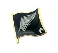New Zealand Silver Fern All Blacks Metal Country Flag Symbol Pin Badge