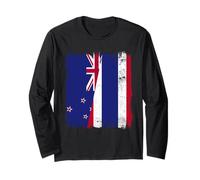 New Zealand Thailand Half Flag New Zealand Thai Roots Long Sleeve T-Shirt