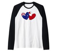 New Zealand Tonga Heart Flag New Zealand Tongan Friendship Raglan Baseball Tee