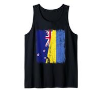 New Zealand Ukraine Half Flag New Zealand Ukrainian Heritage Tank Top