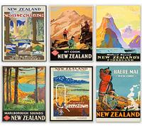 New Zealand Vintage Travel Posters Room Aesthetic Art Wall Decor/New Zealand Travel Prints Set of 6 Travel Posters Oceania Travel Retro Poster New Zealand Poster Set Wellington (11.7 x 16.5 (A3))