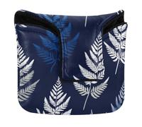 New ZealFern Silver Navy Blue Golf Putter Covers Mallet Magnetic Closure Putter Headcovers for Mallets and Square Waterproof PU Leather